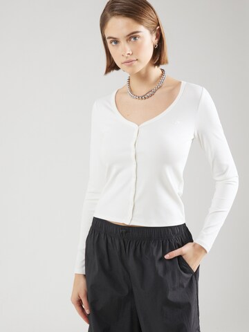 HOLLISTER Knit cardigan in White: front