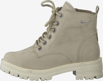 JANA Lace-Up Ankle Boots in Beige