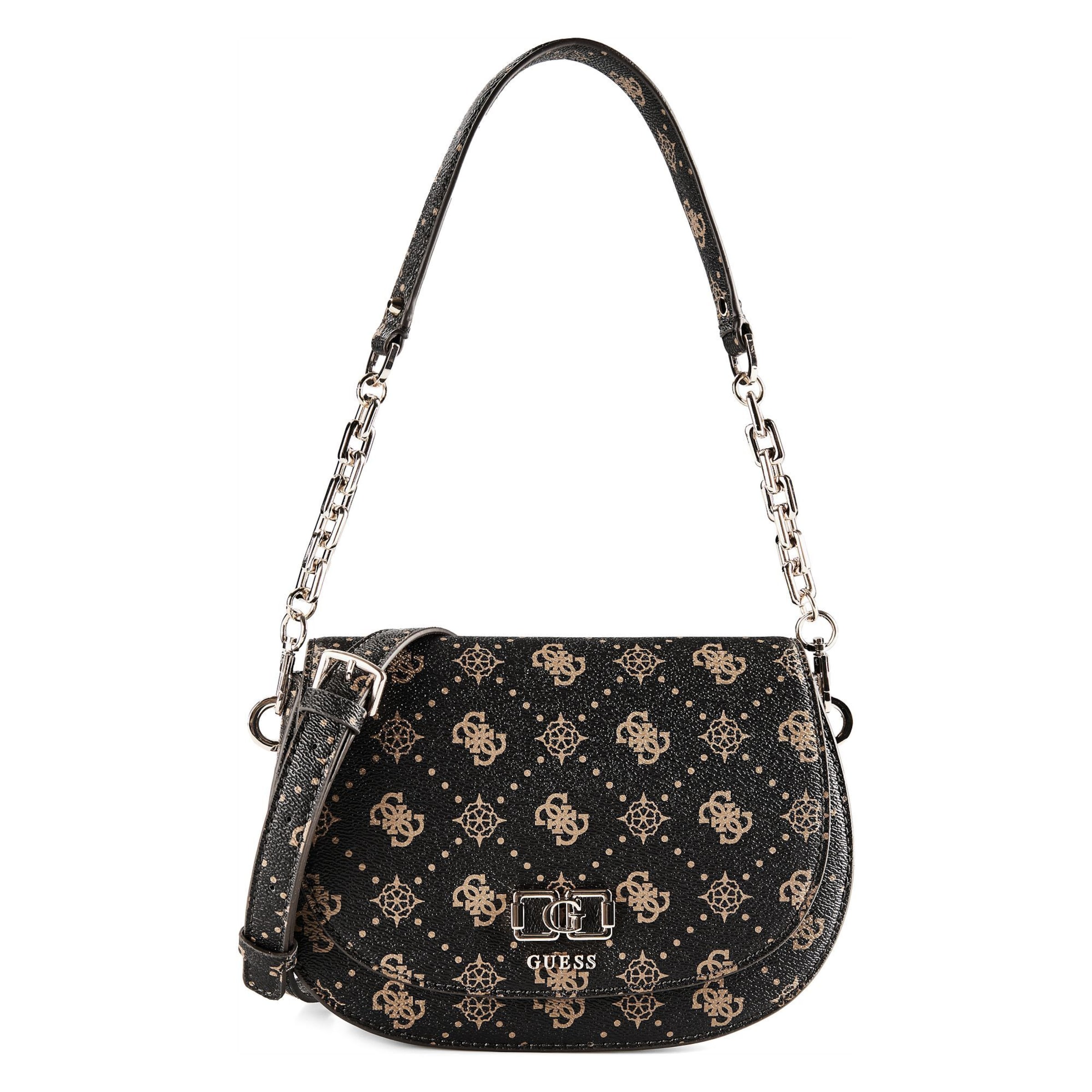 Borsa a spalla 'Emelie' GUESS di colore marrone scuro, Visualizzazione prodotti