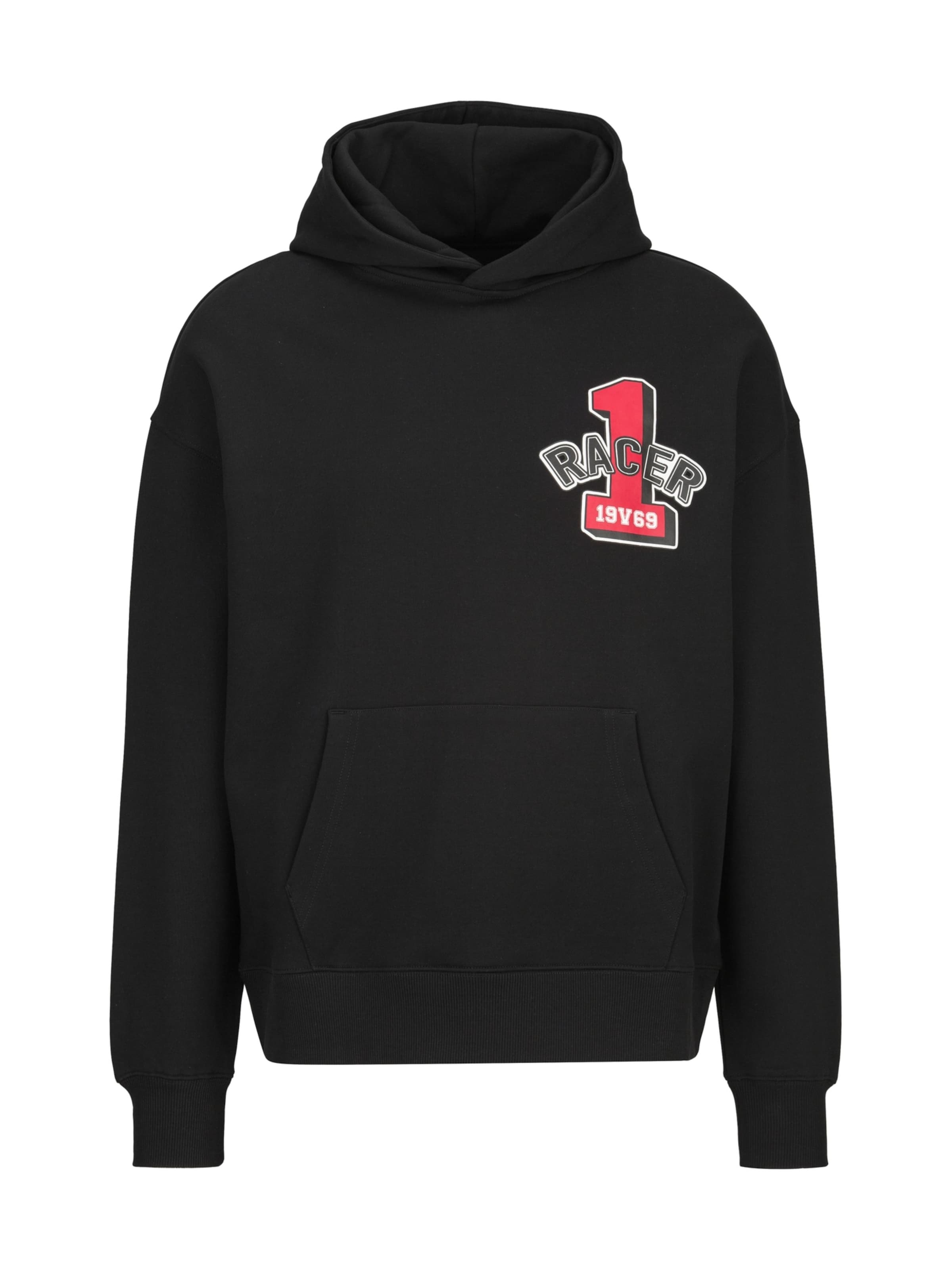 19V69 ITALIA - Sudadera 'Quentino Racing 1' en negro: frente