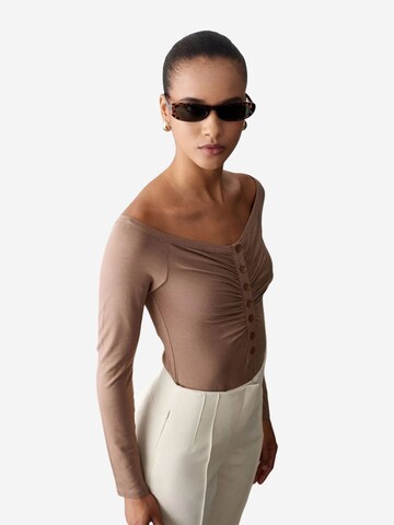 Dilvin Shirt bodysuit 'Blusen' in Beige