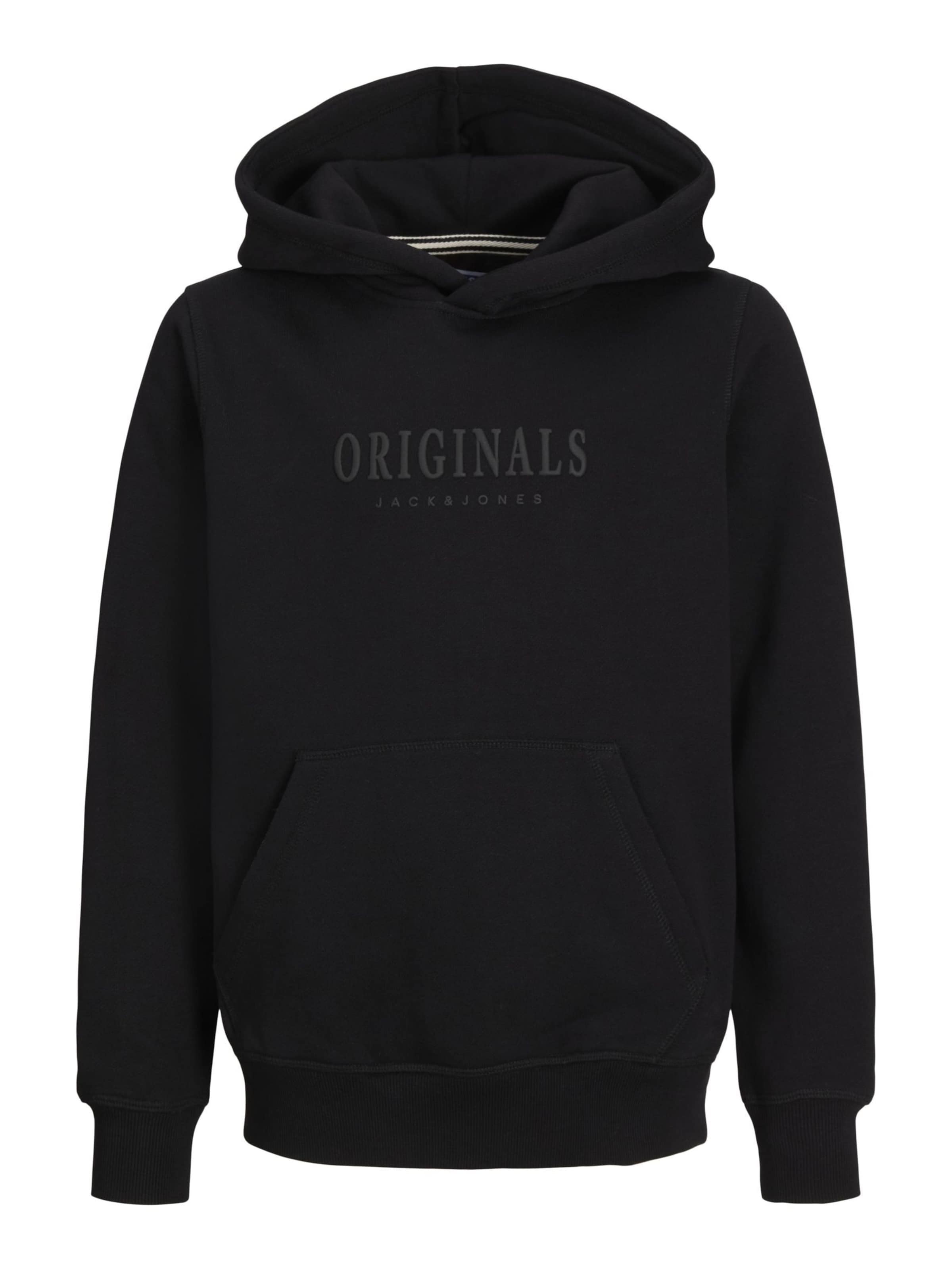 Jack & Jones Junior Суичър 'JORFrederiksberg' в черно: отпред