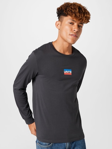 LEVI'S ® Shirt 'LS Std Graphic Tee' in Zwart: voorkant