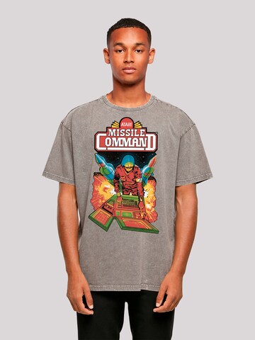 F4NT4STIC Shirt 'Arcade Game Atari Retro' in Grijs: voorkant