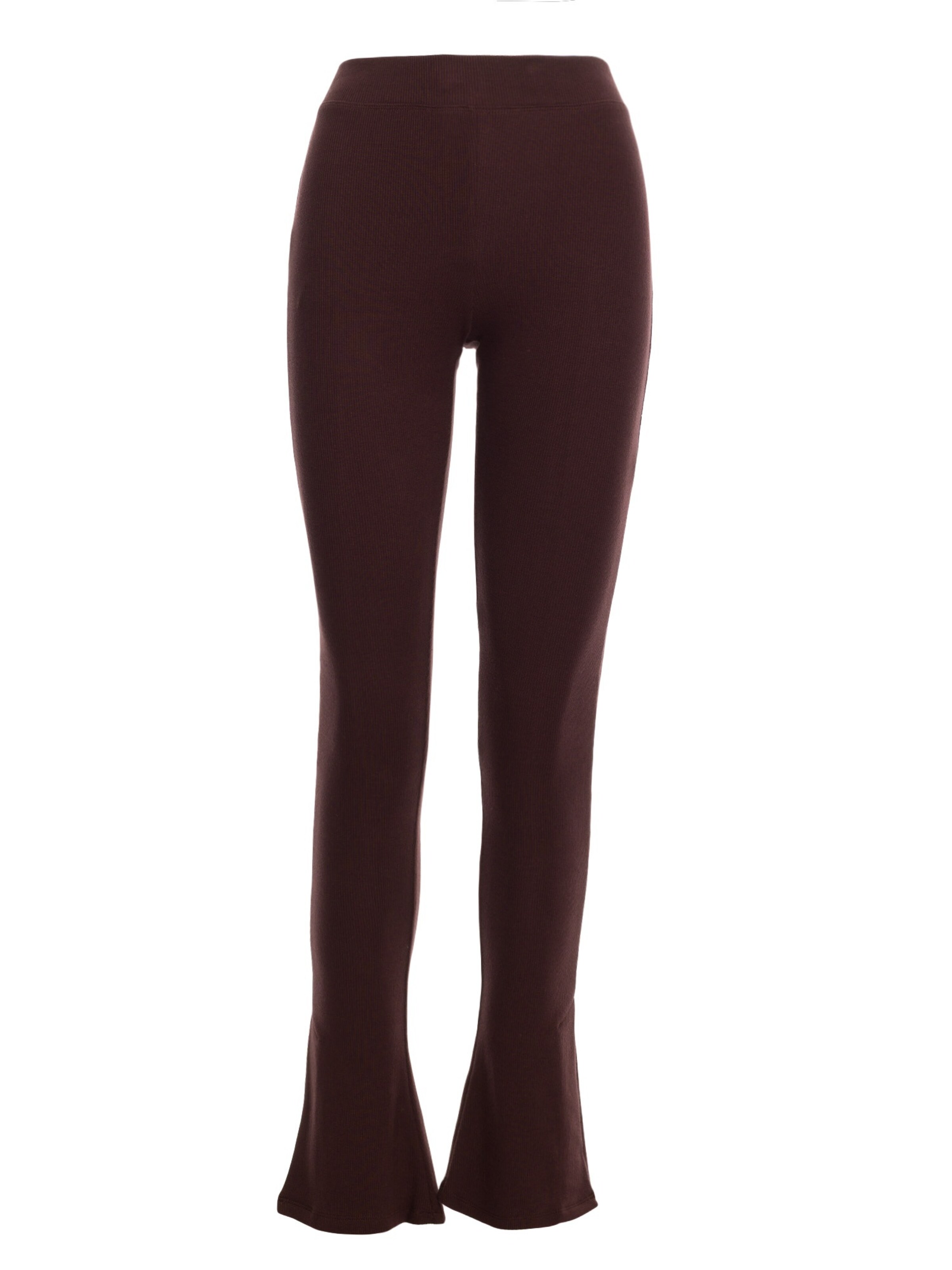 Skinny Leggings de la made of emotion pe maro: față