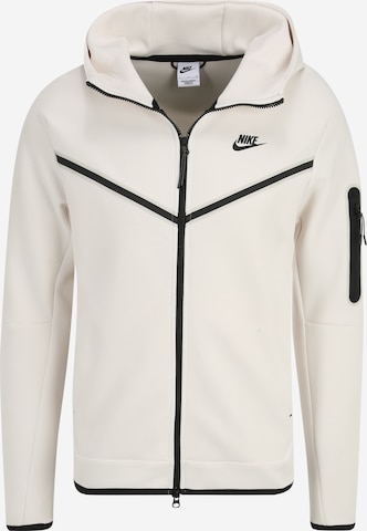 Nike Sportswear - Sudadera con cremallera en blanco: frente