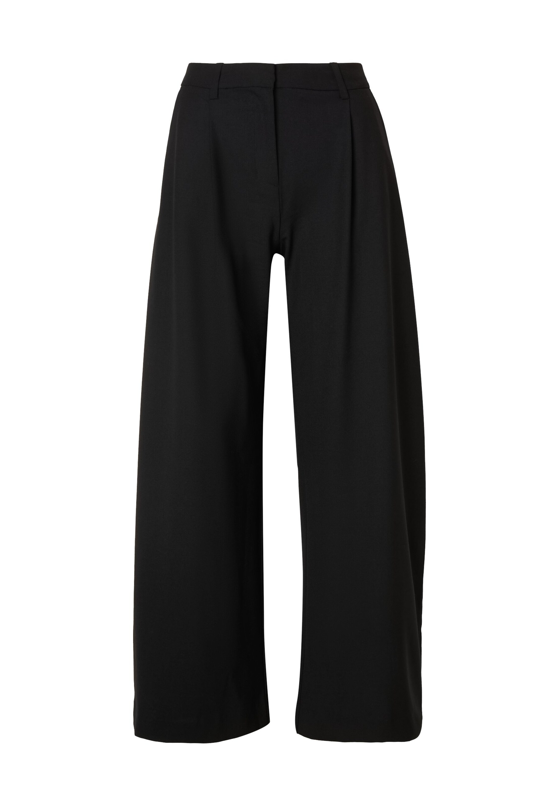 Wide leg Pantaloni cutați 'Dara' de la WEEKDAY pe negru: față