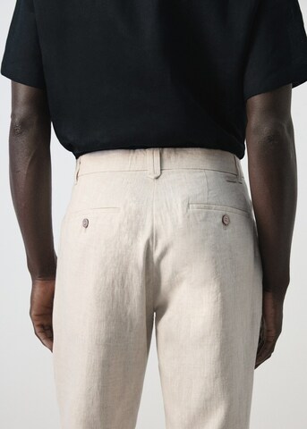 MANGO MAN Regular Chino Pants 'Oyster' in Beige