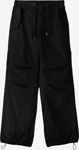 Loosefit Pantalon Bershka en noir : devant