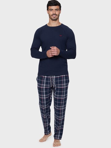 Pyjama long Threadbare en bleu : devant