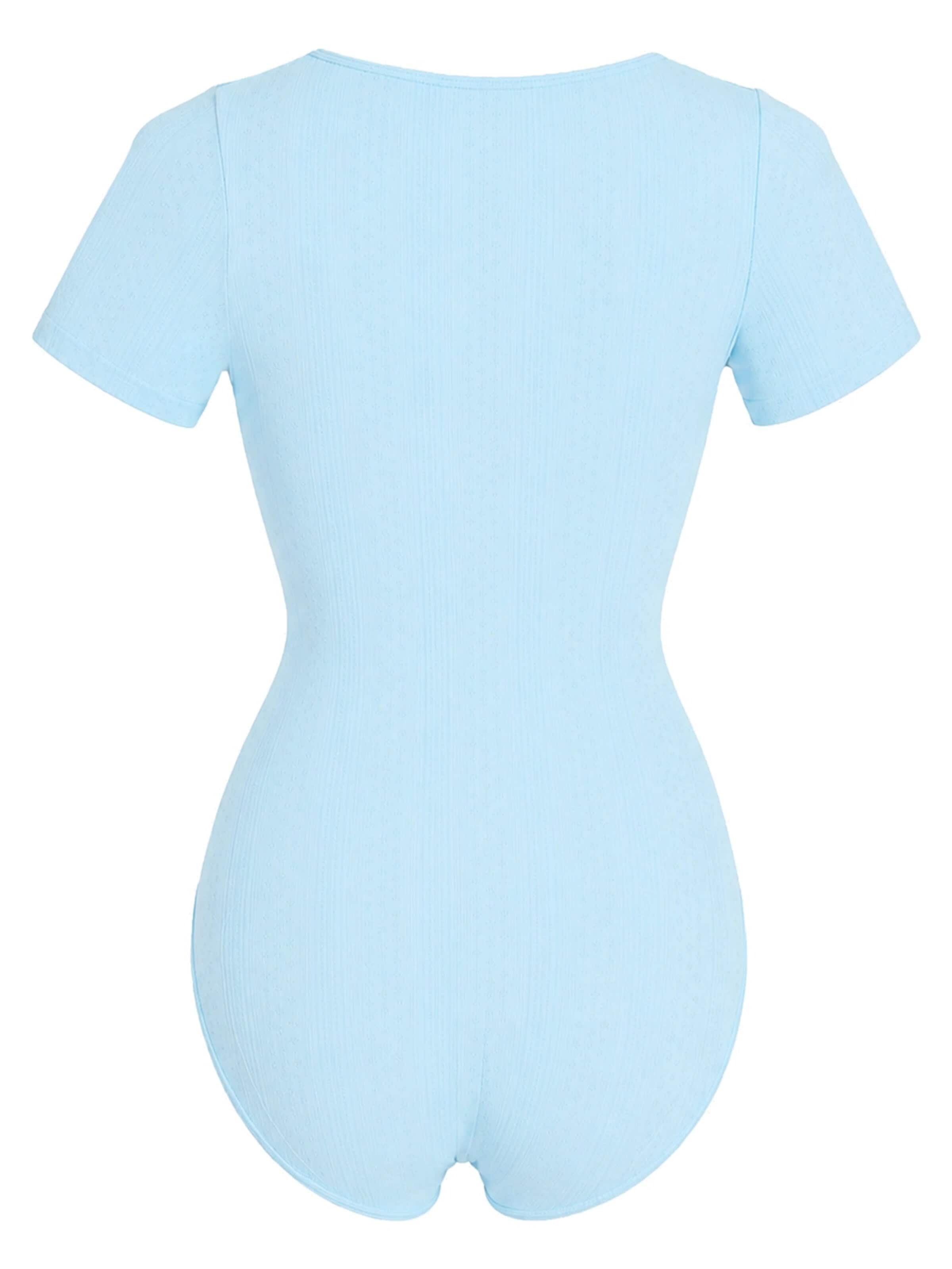 cfabBodi za oblikovanje 'T-Shirt Bodysuit Sculpting Shapewear with Briefs' - plava boja