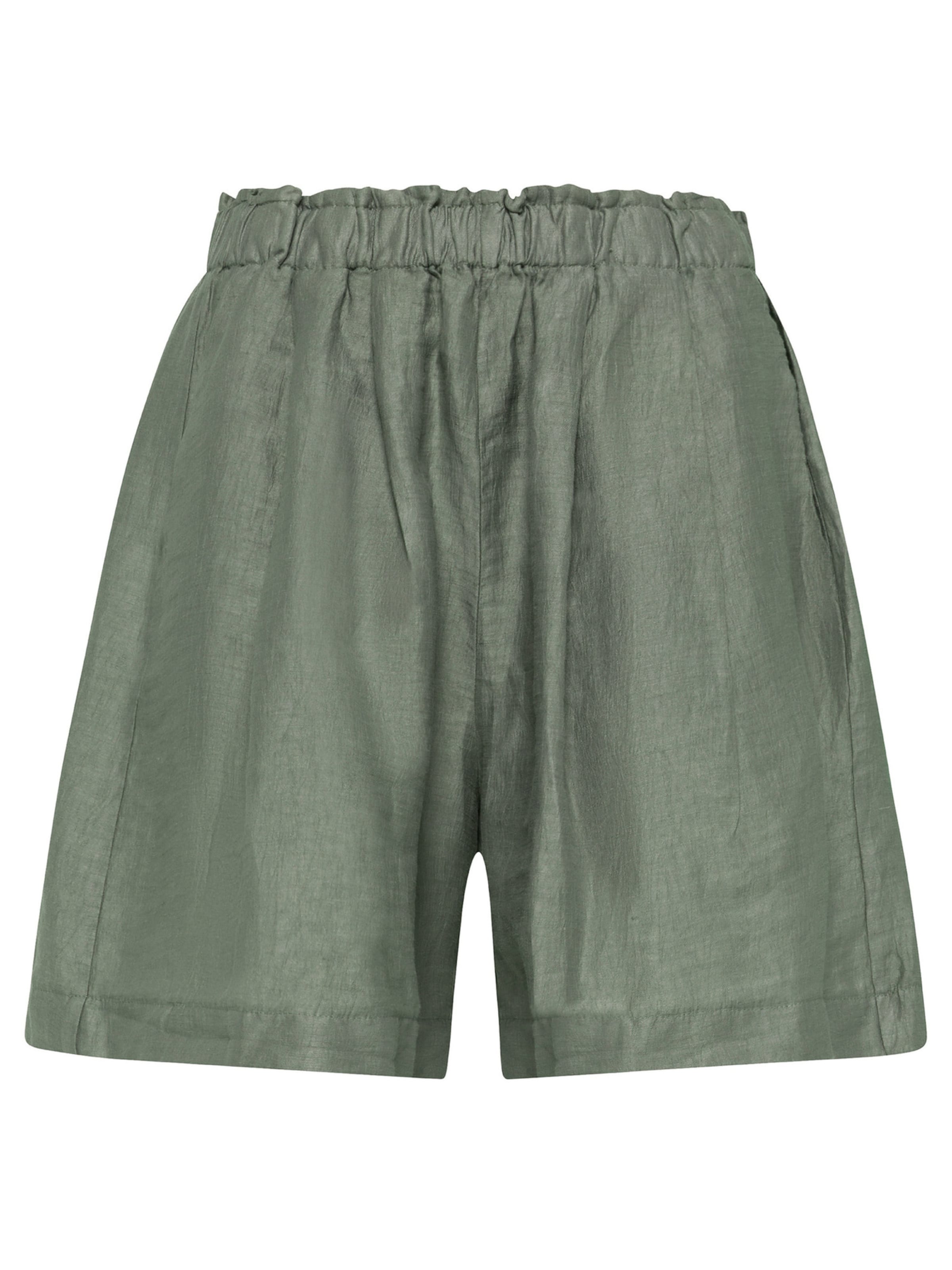 DEHA Wide leg Broek in Groen: voorkant