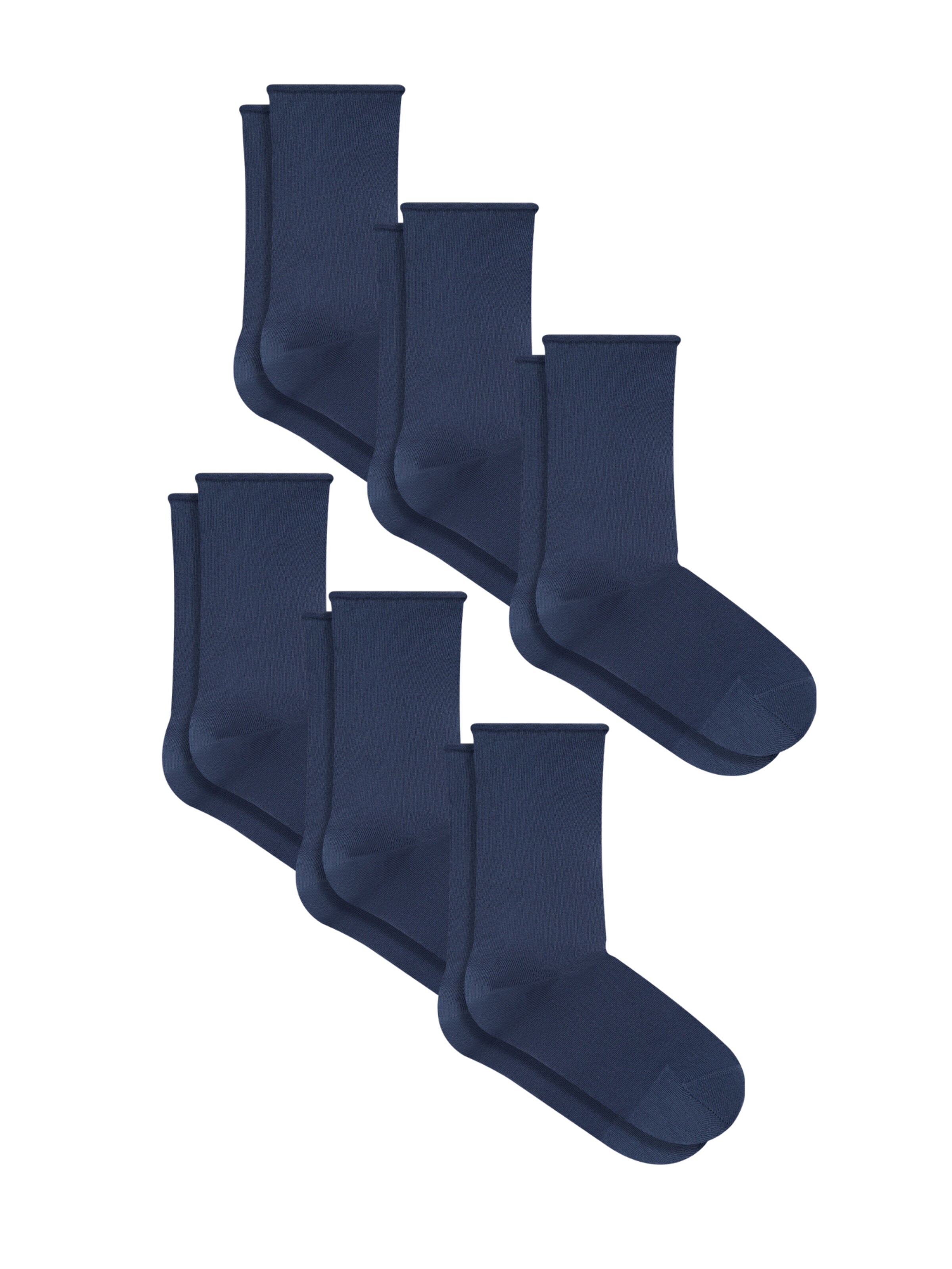 Albero Natur Socks 'Bio-Baumwoll-Socken mit Rollrand Unisex – 6er Pack' in Blue: front