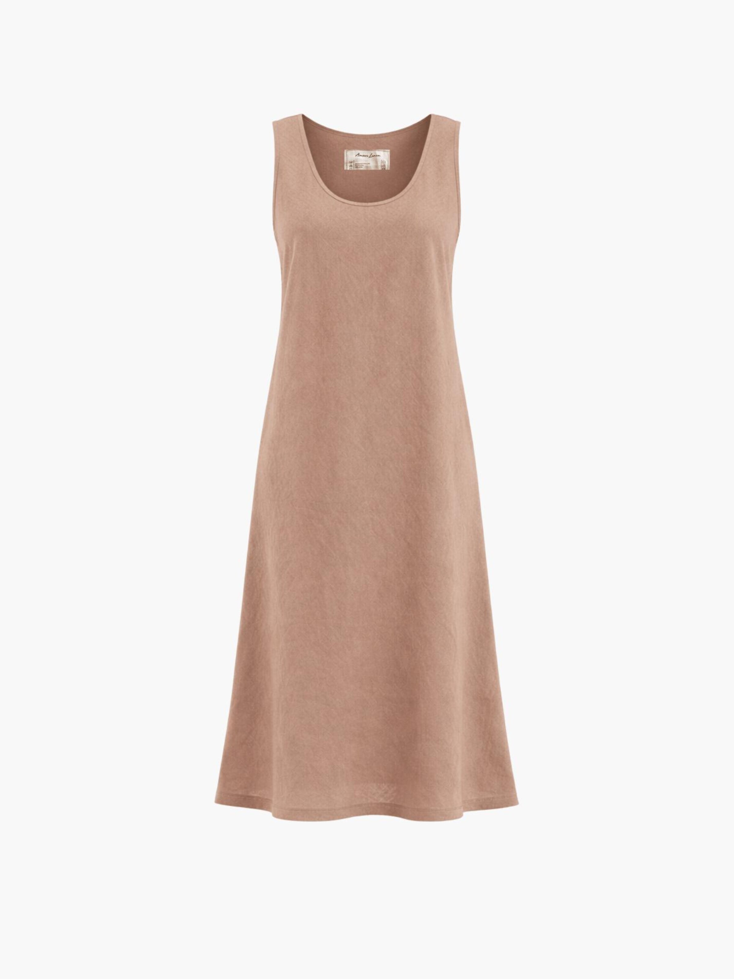 AmourLinen Dress 'Ines' in Brown: front