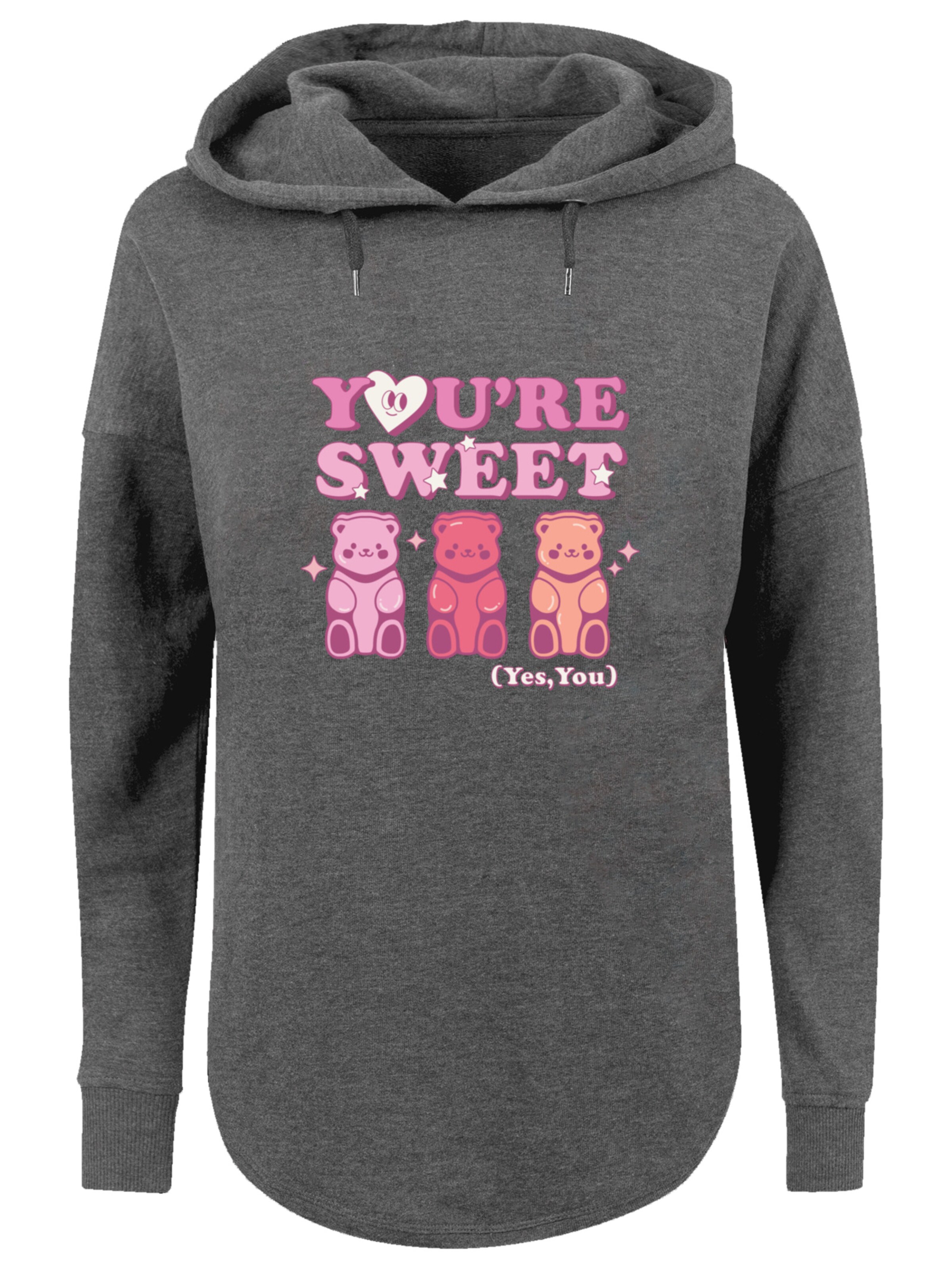 F4NT4STIC Sweatshirt 'Valentinstag You're Sweet Gummy Bears' in Grau: Vorderseite