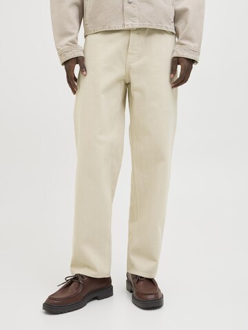 JACK & JONES Loose fit Jeans 'JJIEddie' in Beige: front