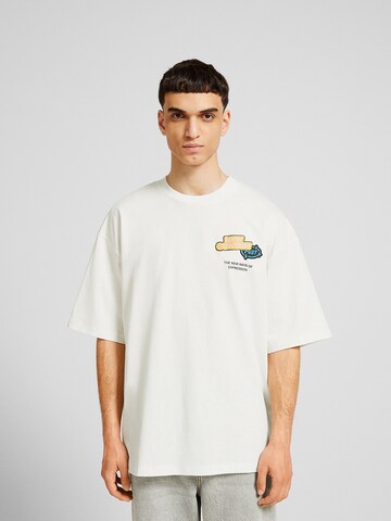 Bershka T-Shirt in Weiß: Vorderseite