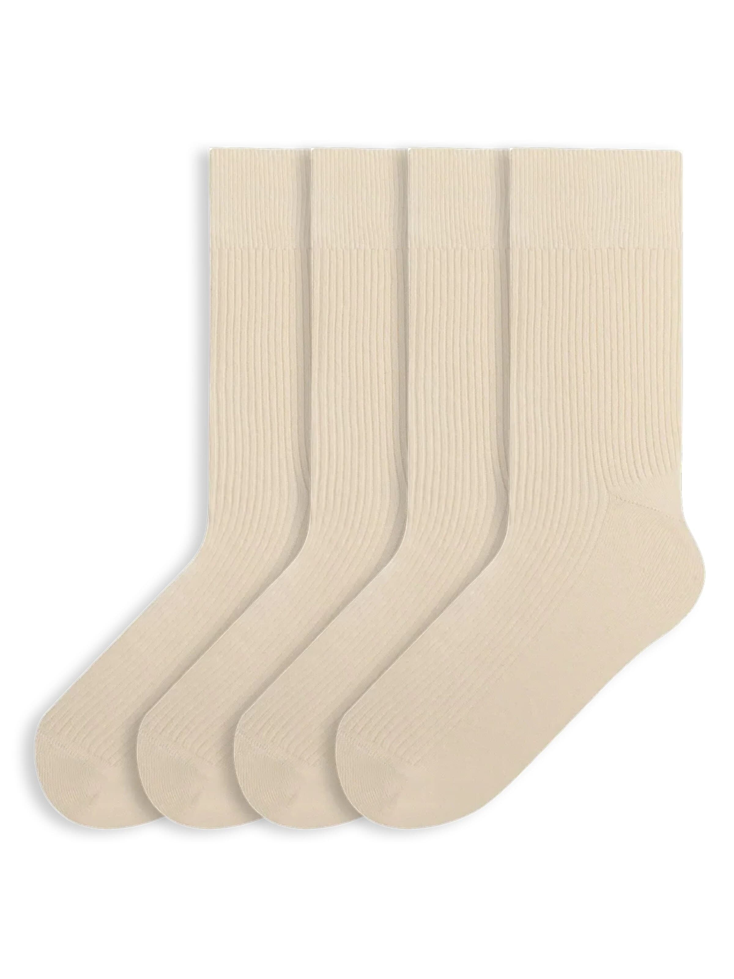 Von Jungfeld Socks 'Fine Ribbed' in Beige: front