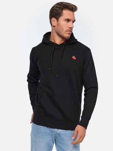 Mikon Sweatshirt 'Erdbeere' in Black: front