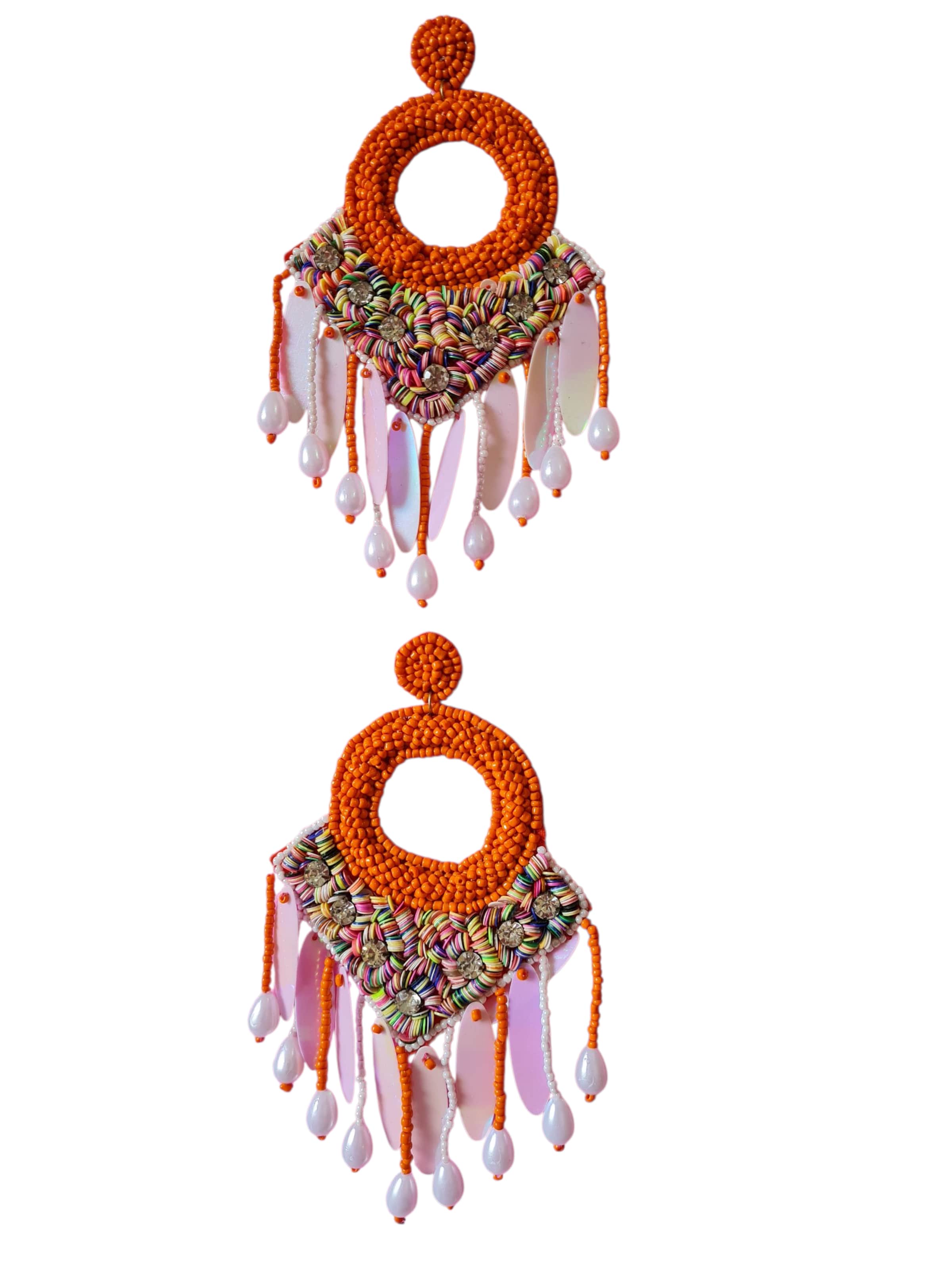 PfauGermany Earrings 'Hangeing Beads' in Brown