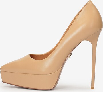 Kazar - Zapatos con plataforma en beige: frente