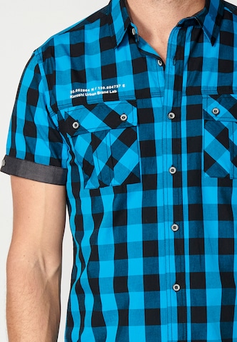 KOROSHI Regular fit Button Up Shirt in Blue