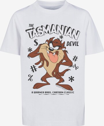 F4NT4STIC Shirt 'Looney Tunes Taz Vintage Tasmanian Devil Cartoon' in White: front