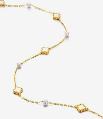 LanLiviaLančić 'Elegant MOP Lucky Clover Pearls Beads Necklace' - zlatna boja: prednji dio