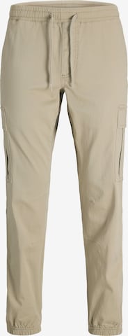 Jack & Jones Plus Tapered Cargo Pants in Beige: front
