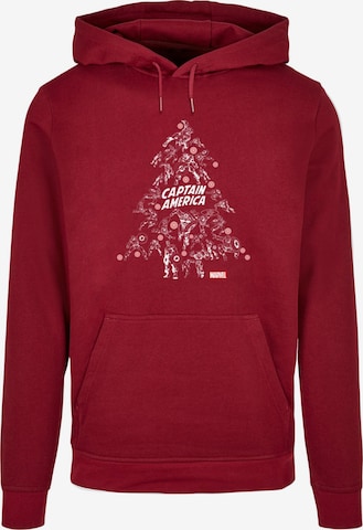 ABSOLUTE CULT Sweatshirt 'Captain America - Christmas Tree' in Rot: predná strana