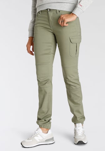 H.I.S Slim fit Cargo Pants in Green: front