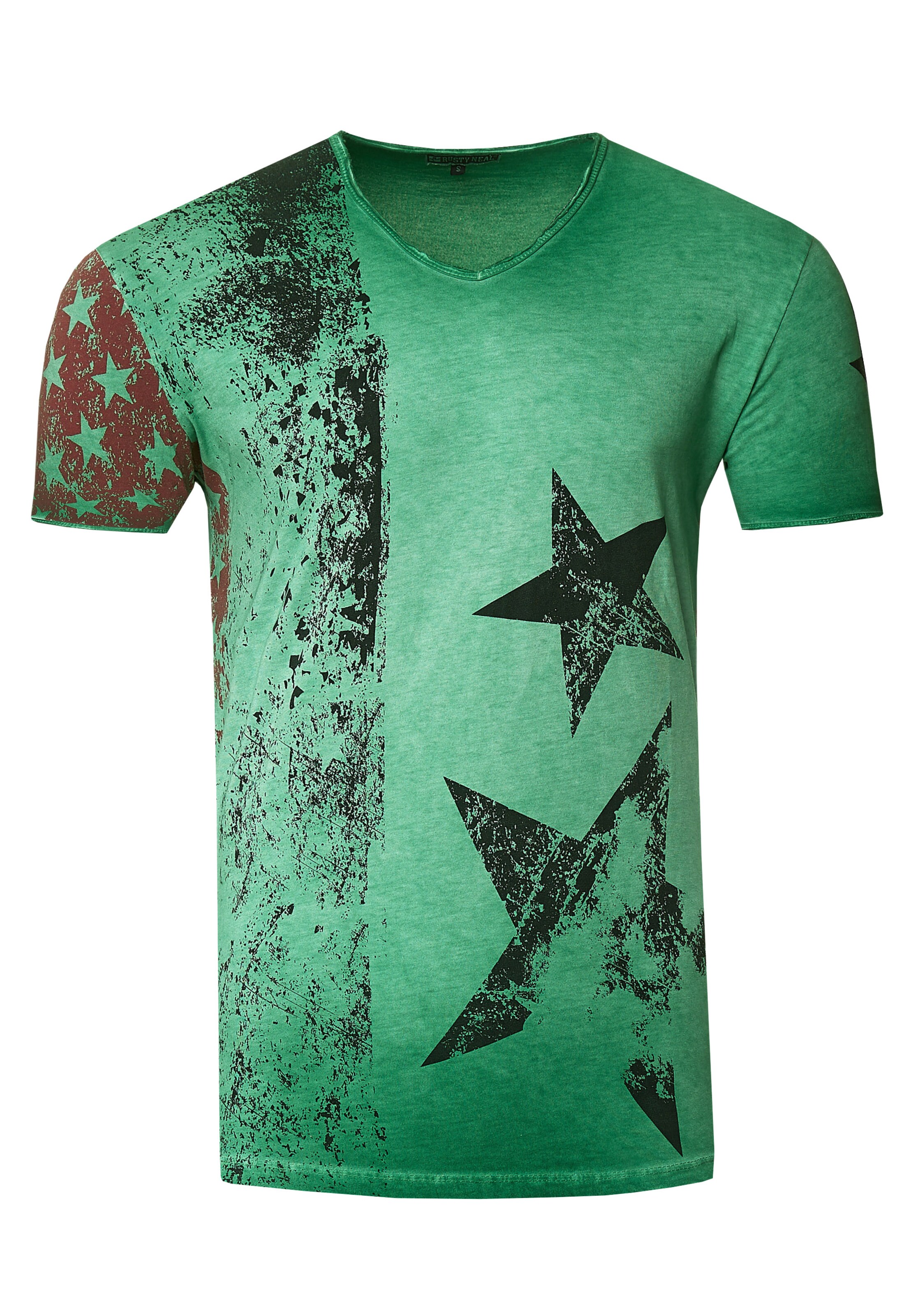 Rusty Neal Shirt in Groen: voorkant