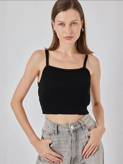 Bigdart Haut 'Crop Top' en S-M en noir, Vue avec produit