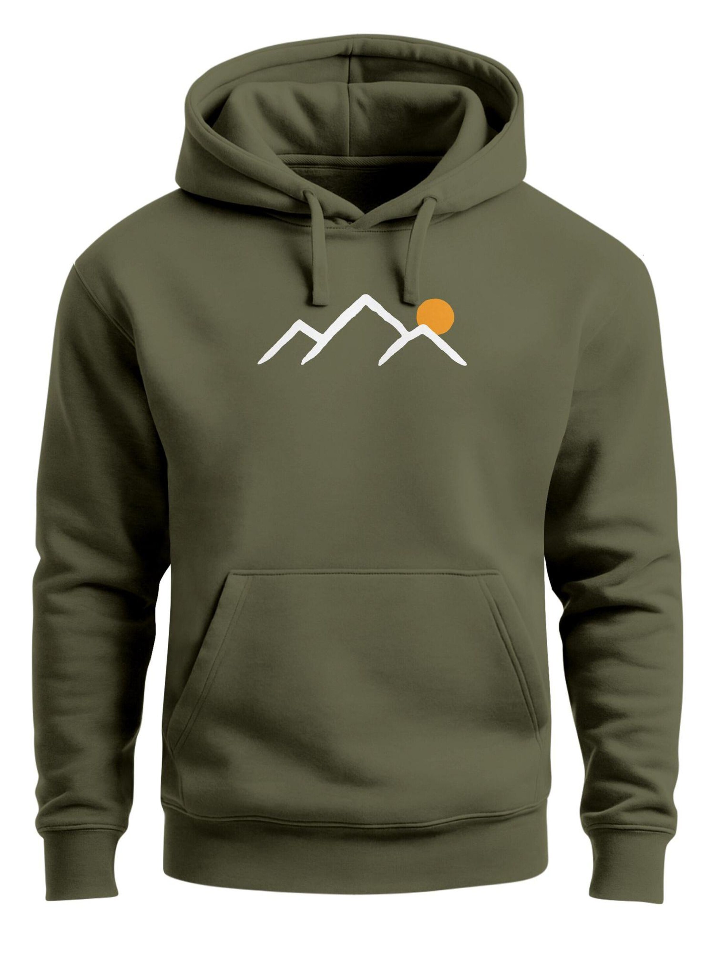 Neverless Sweatshirt 'Mountain Sun'‌‌‌‌‌‌‌‌‌‌ in Grün: Vorderseite