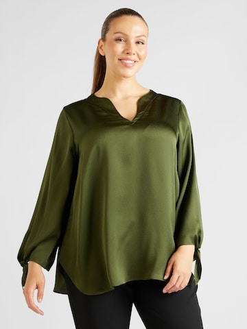 Michael Kors Plus - Blusa en verde: frente