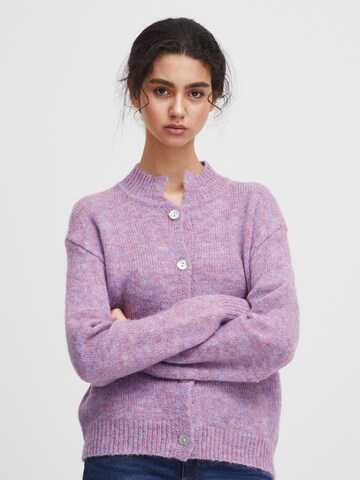 Cardigan 'DAISIE' ICHI en violet : devant