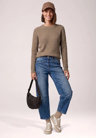 CECIL Pullover mit Rundhals und Struktur in Braun