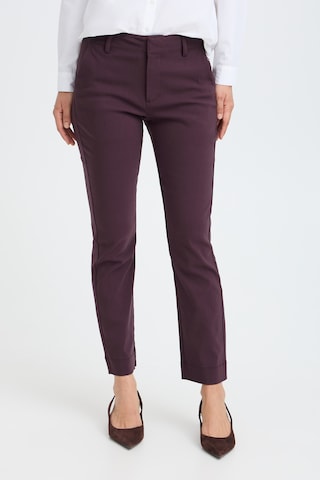 Coupe slim Pantalon b.young en marron : devant