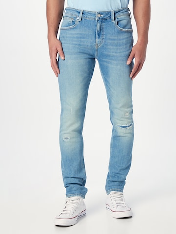 Skinny Jeans 'Green dreams' de la SCOTCH & SODA pe albastru: față