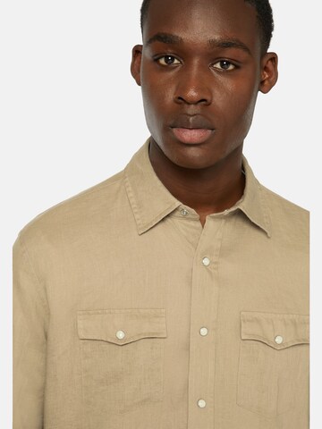 Boggi Milano Regular fit Button Up Shirt in Beige