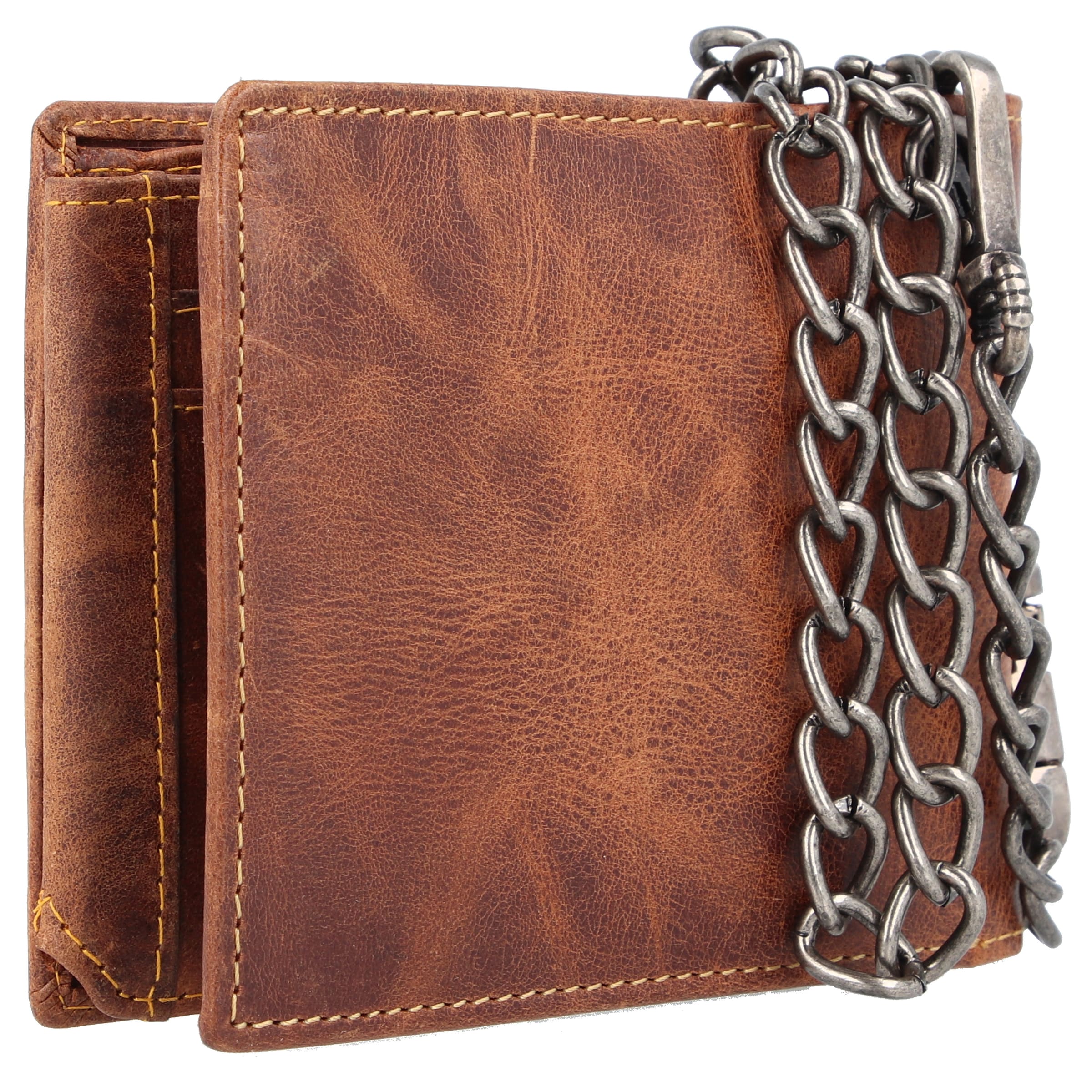 GREENBURRY Portemonnee 'Rebel Rider Biker' in Bruin