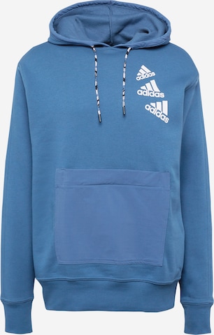 ADIDAS SPORTSWEAR Sportsweatshirt 'Essentials Brandlove Fleece' in Blau: predná strana