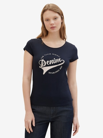 T-shirt TOM TAILOR DENIM en bleu : devant