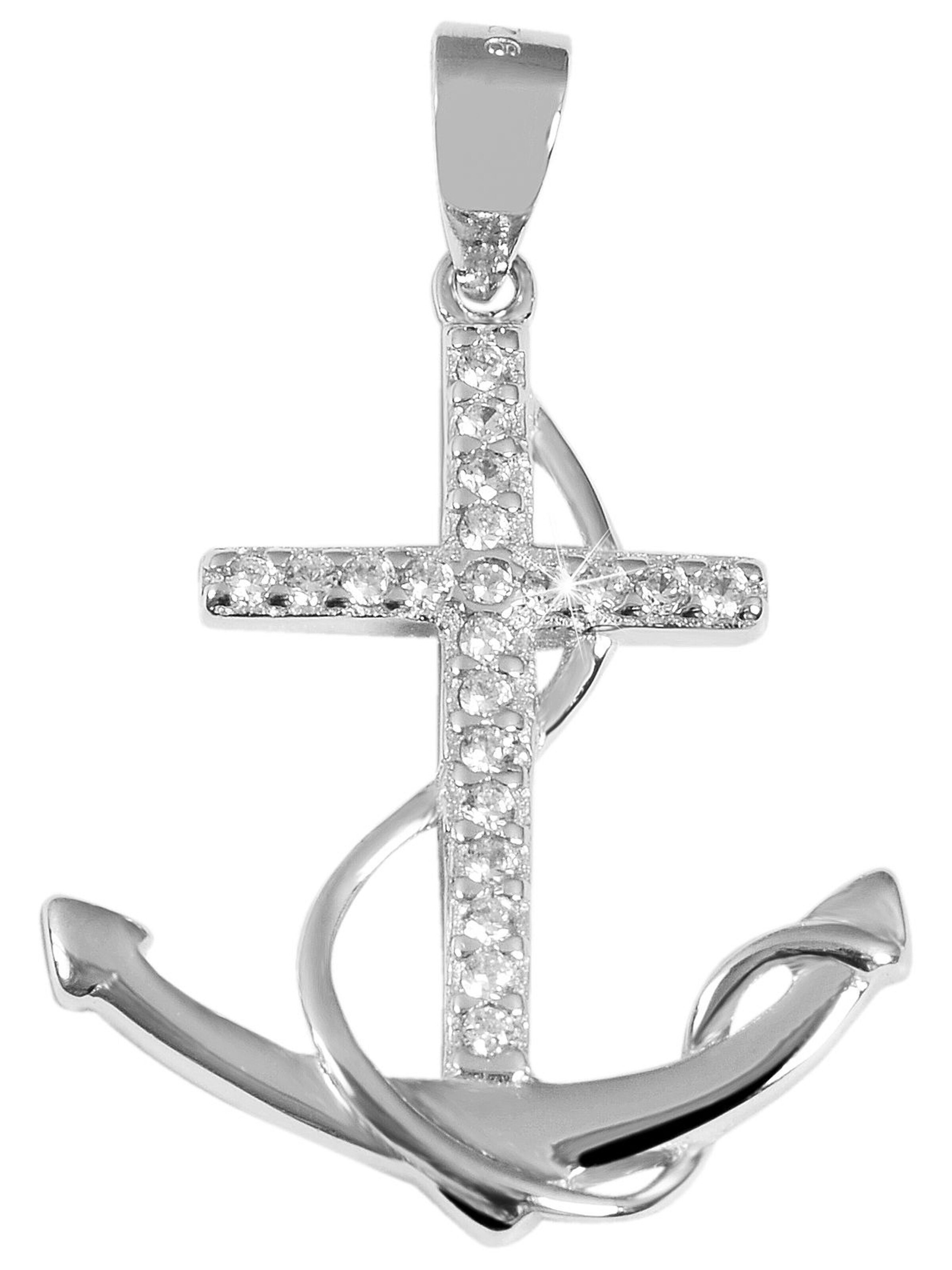 Akzent Pendant '"Dusica" aus 925 Sterlingsilber, rhodiniert, langlebig' in Silver: front