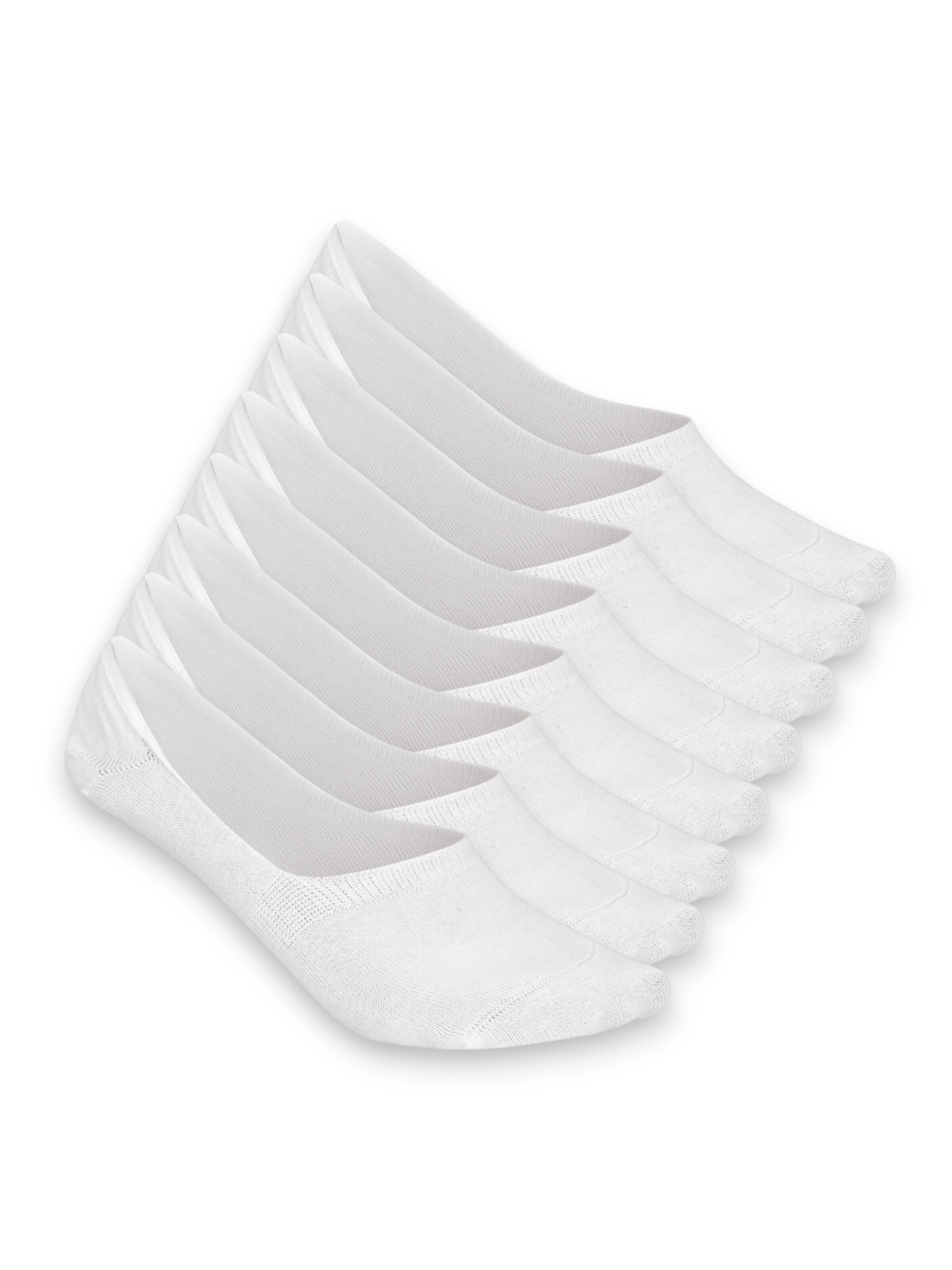 Sukats Ankle socks 'The No Show Invisibles Footies Enkelsokken - 8 Paar' in White