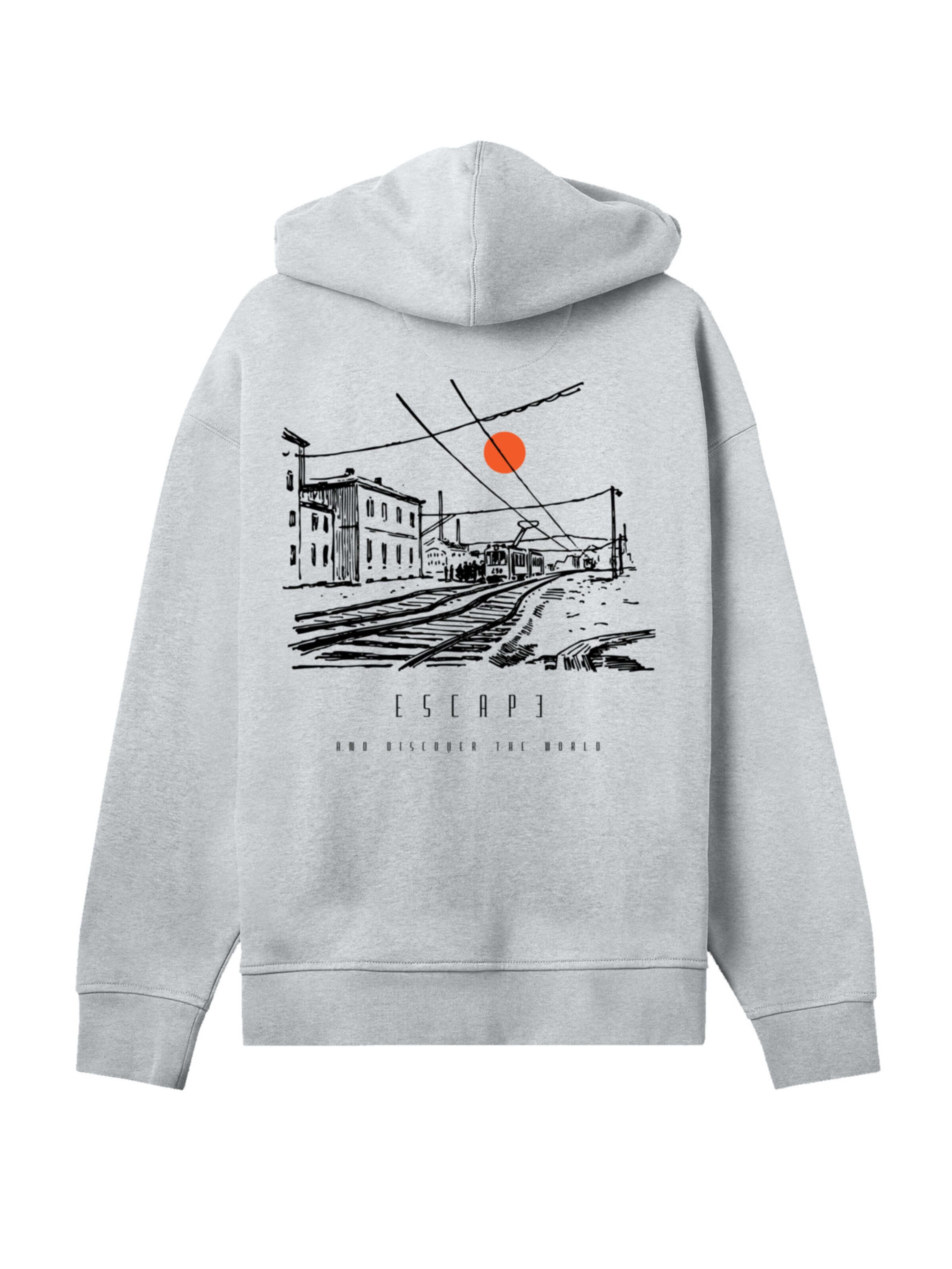 F4NT4STIC Sweatshirt 'Escape Discover the World Town Train Station' in Grey