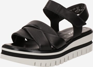 GABOR Strap Sandals in Black: front