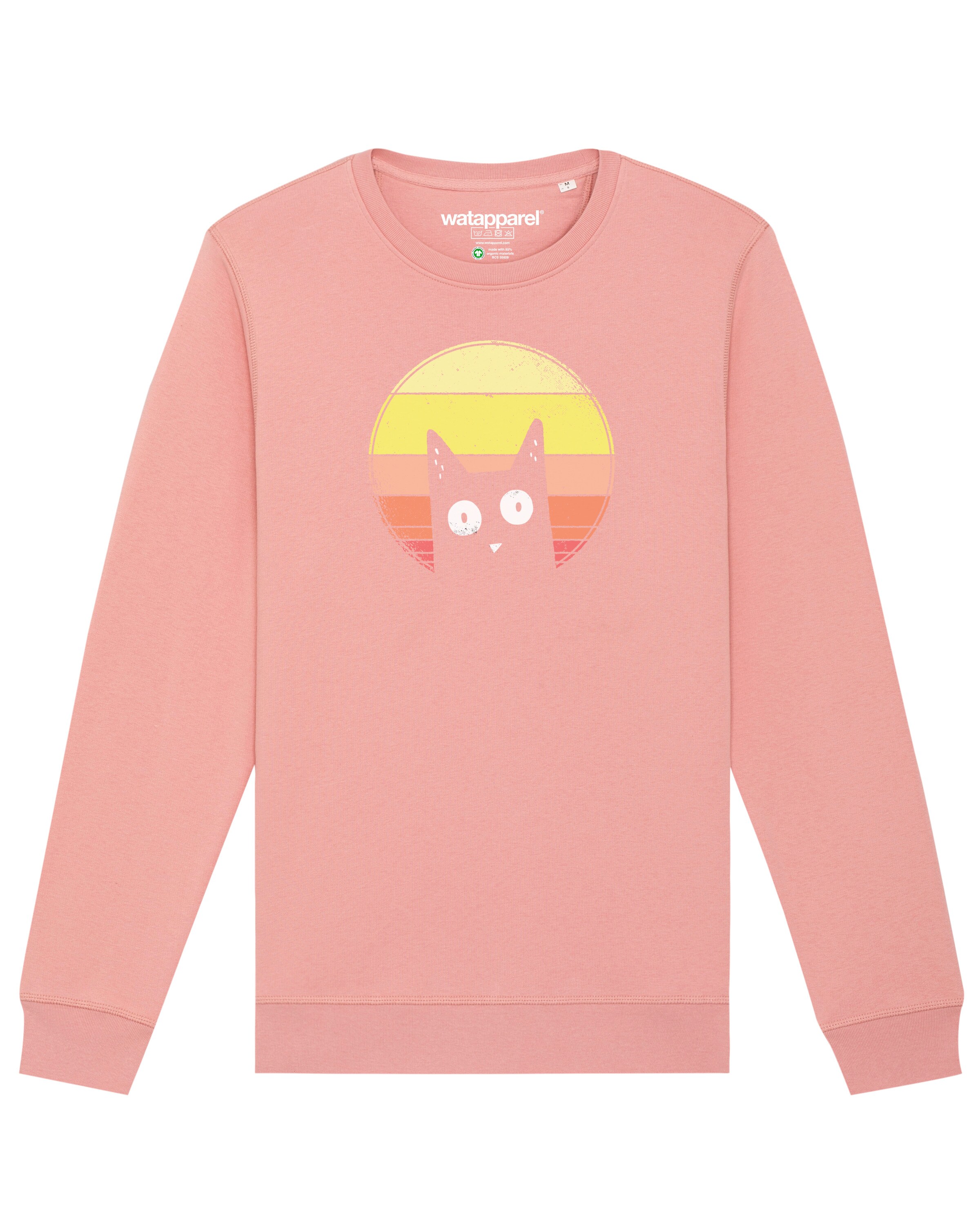 Watapparel Sweatshirt ' Sunset Cat ' in Pink: Vorderseite