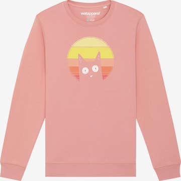 Watapparel Sweatshirt ' Sunset Cat ' in Pink: Vorderseite