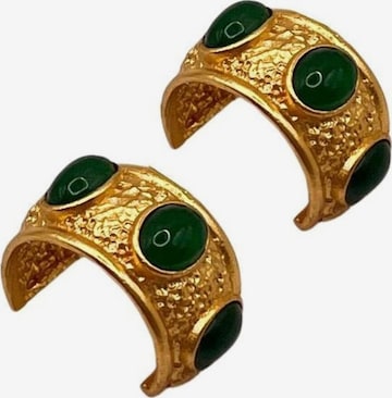 Les ReinesNaušnice 'Emerald Crown Hoops' - zlatna boja: prednji dio
